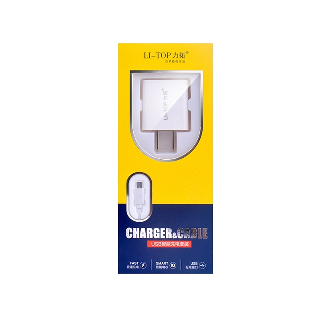 1749133863.webp Cargador para celular 5v 2,1a con cable tipo c usb litop t39c - Image 1