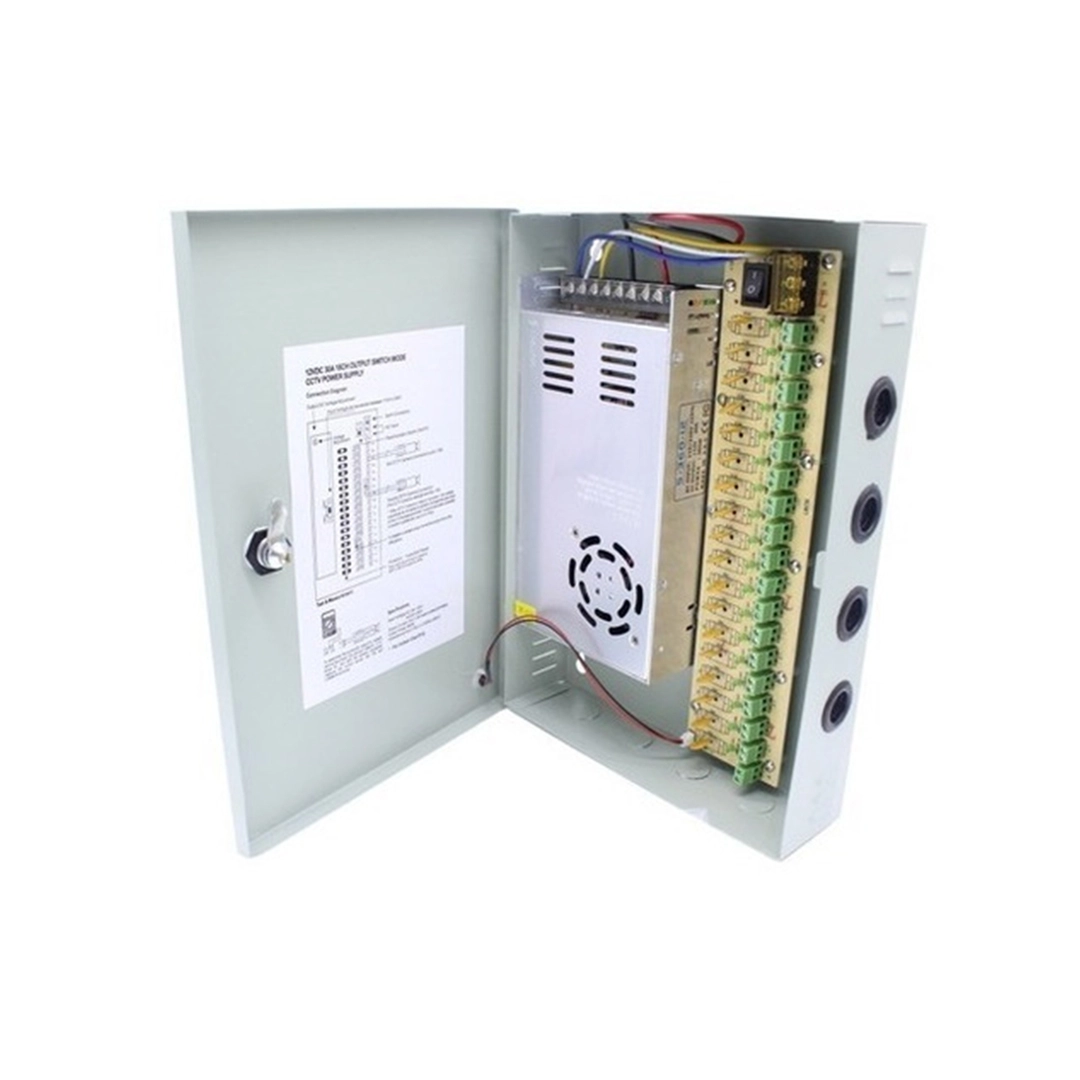 1750796549.webp Fuente de poder 12v 30a 18 canales centralizada camaras cctv - Image 1