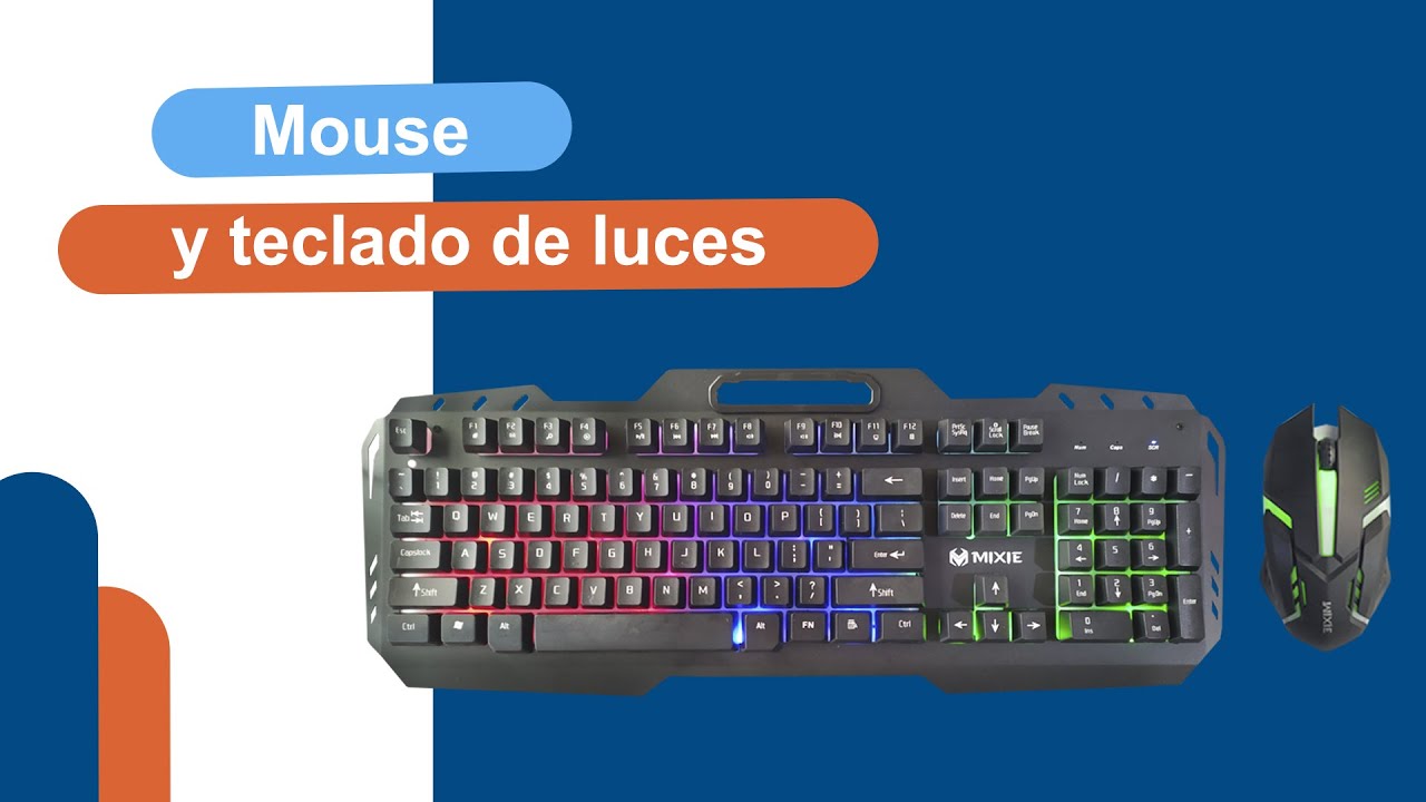 Mouse y teclado con iluminacion led